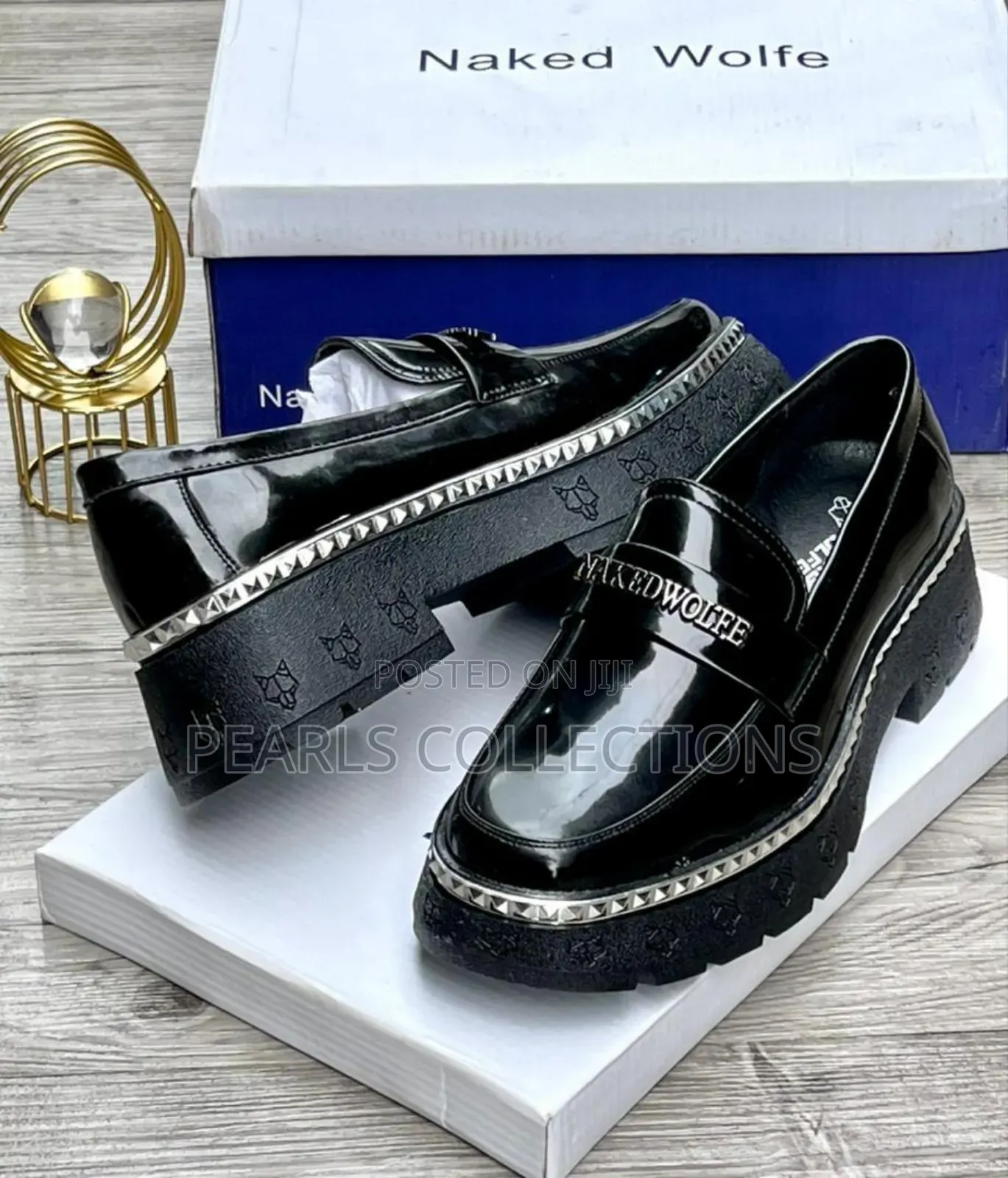 Naked Wolfe Black Leather Shoes In Ipaja Shoes Pearls Collections
