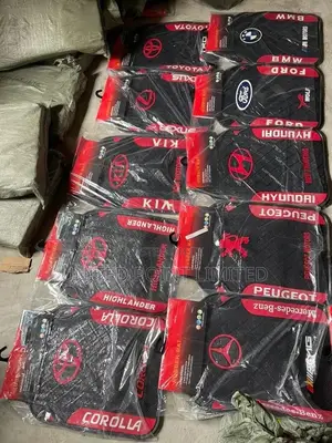 Customised Floor Mat Red And Black