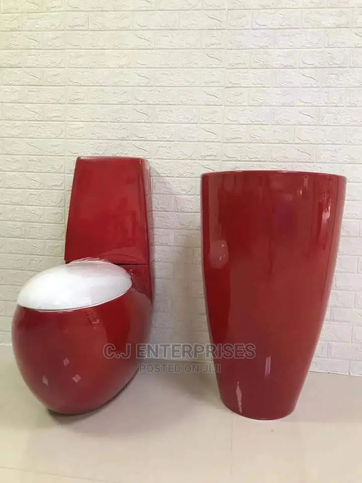 Red Color Wc Set