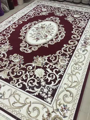 5x7fts Wine and Cream Arabian Center Rug(4x6,7x10,8x11)