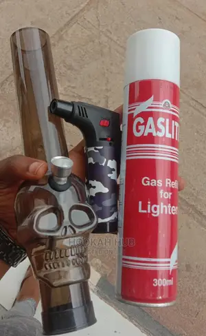 Acrylic Bong With Bong Lighter and Refill Gas Cylinder