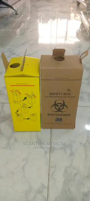 Portable Biohazard Cardboard Paper Medical Needle Sharp Box