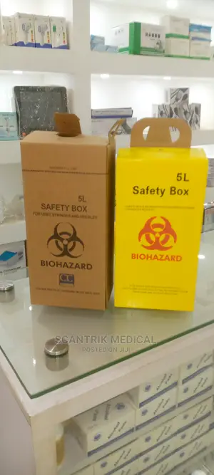 Portable Medical Disposable 5L Paper Needle Sharps Bins Box