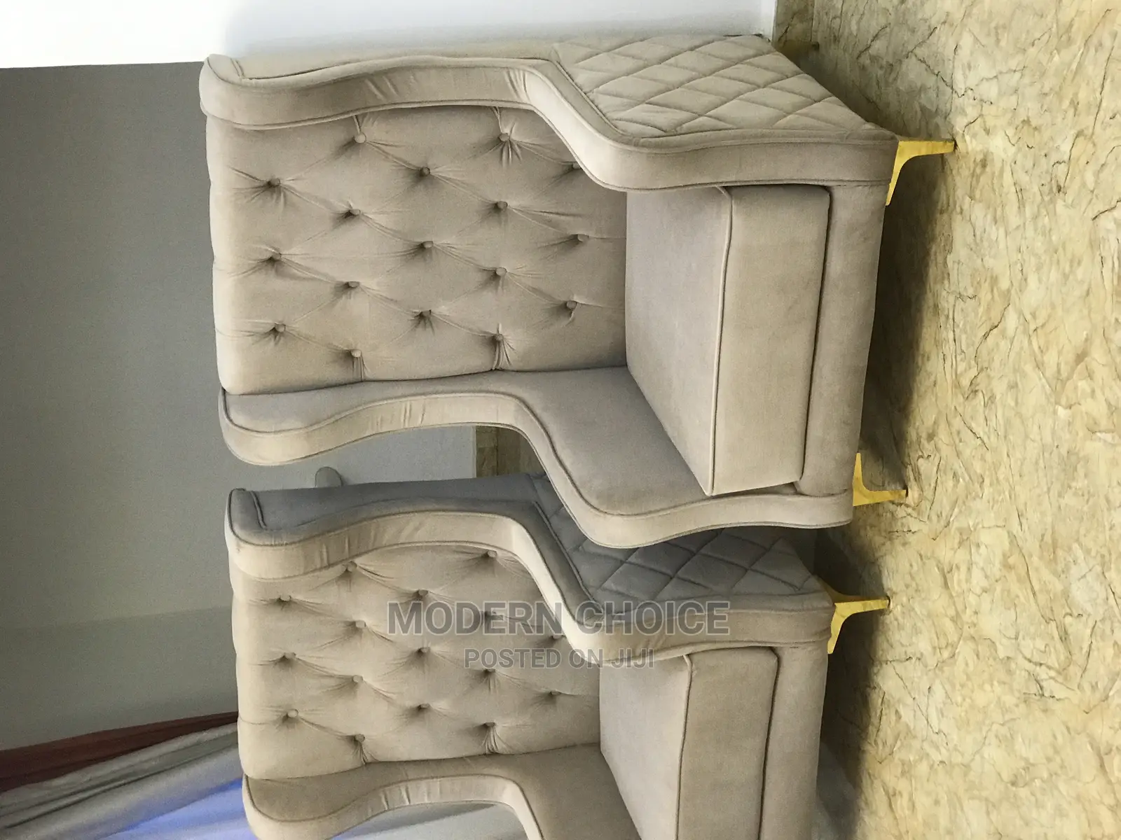 Modern Tufted Sofa With 2 Accent Chairs