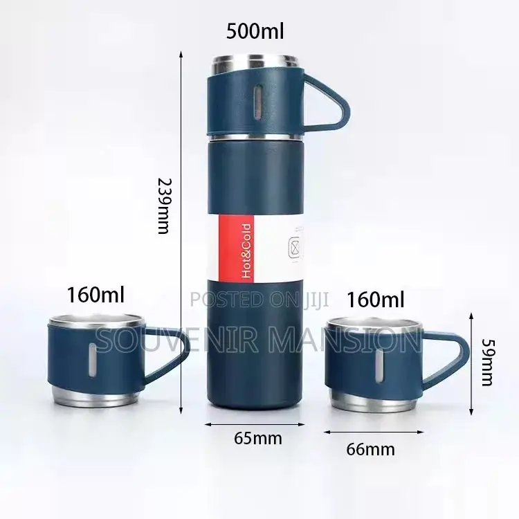 500ml Double Layer Flask With 2 Cup ( Moq 24pcs )