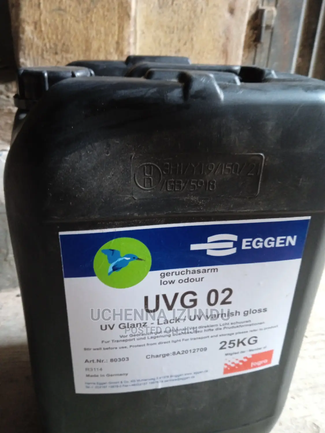 Eggen UV Varnish 25 Liters