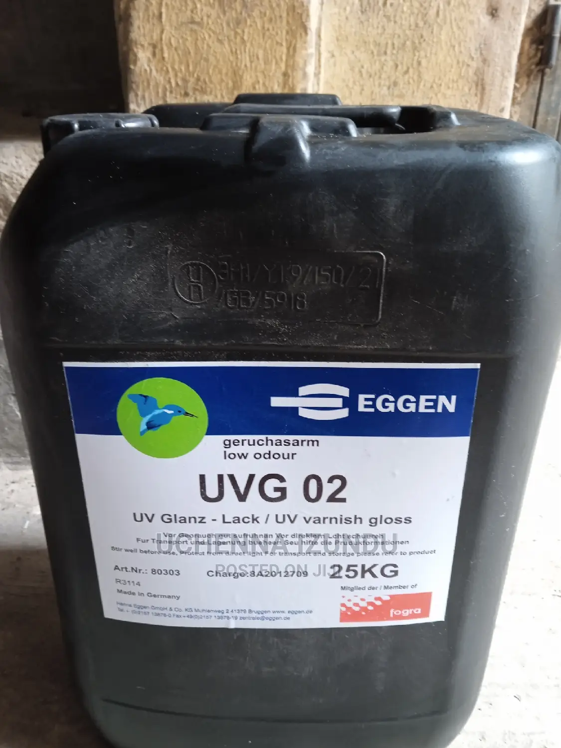Eggen UV Varnish 25 Liters