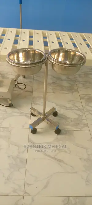 Portable Hospital Wash Basin Bucket Stand Double Bowl