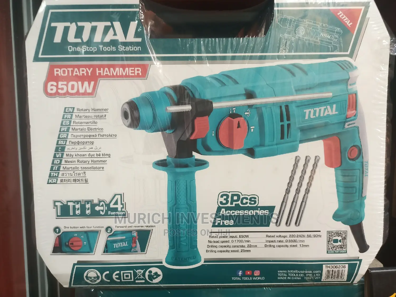 Rotary Hammer 650w – Total Th306226