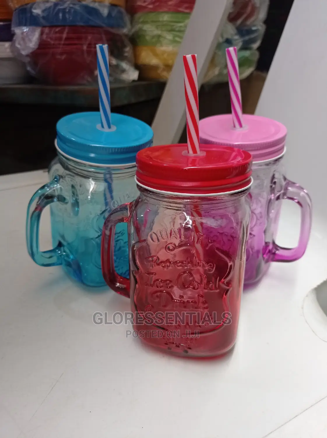 Picnic Cup Cup With Straw Mason Jar