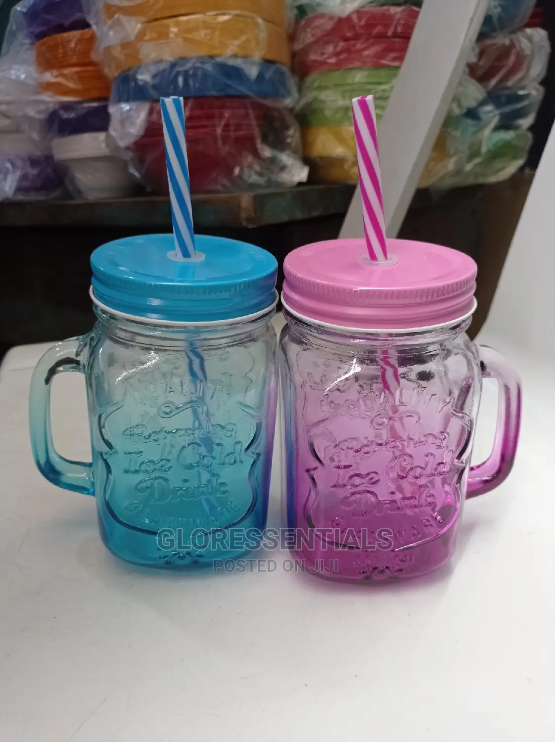 Picnic Cup Cup With Straw Mason Jar