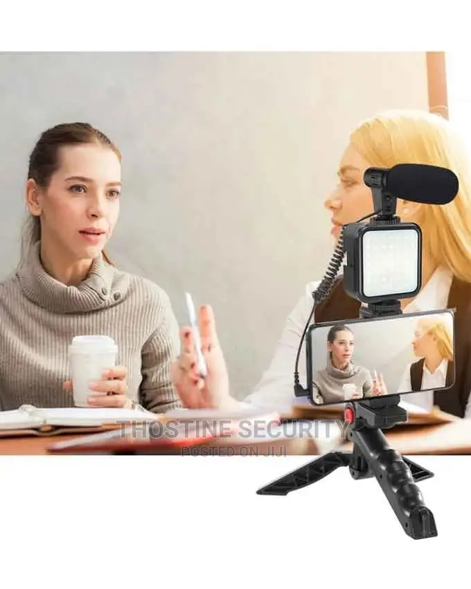 AY-49 Video Making Vloging Kit With Light Microphone