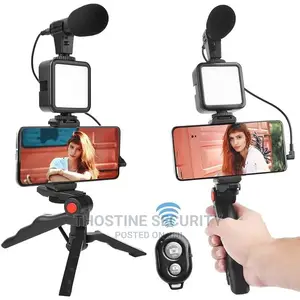 AY-49 Video Making Vloging Kit With Light Microphone