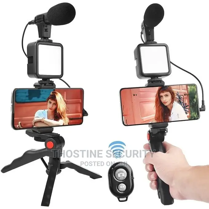AY-49 Video Making Vloging Kit With Light Microphone