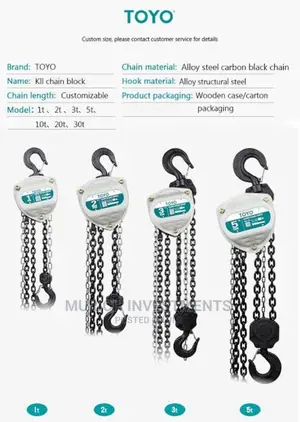 Toyo 10 Ton X 3meter Manual Lifting Hoist Chain Pulley Block