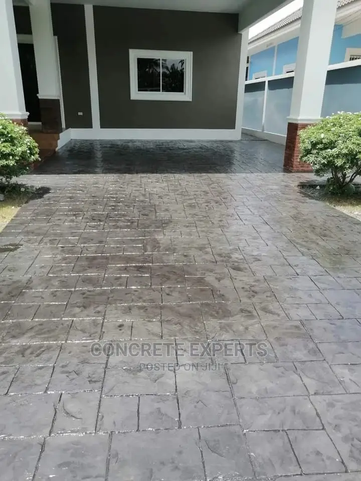 Peach Stamped Concrete