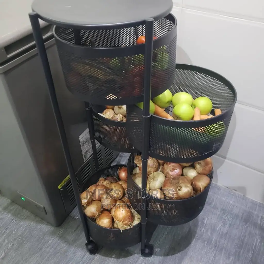Round Fruit Vegetable Rotatable Rack Basket - 5 Layers