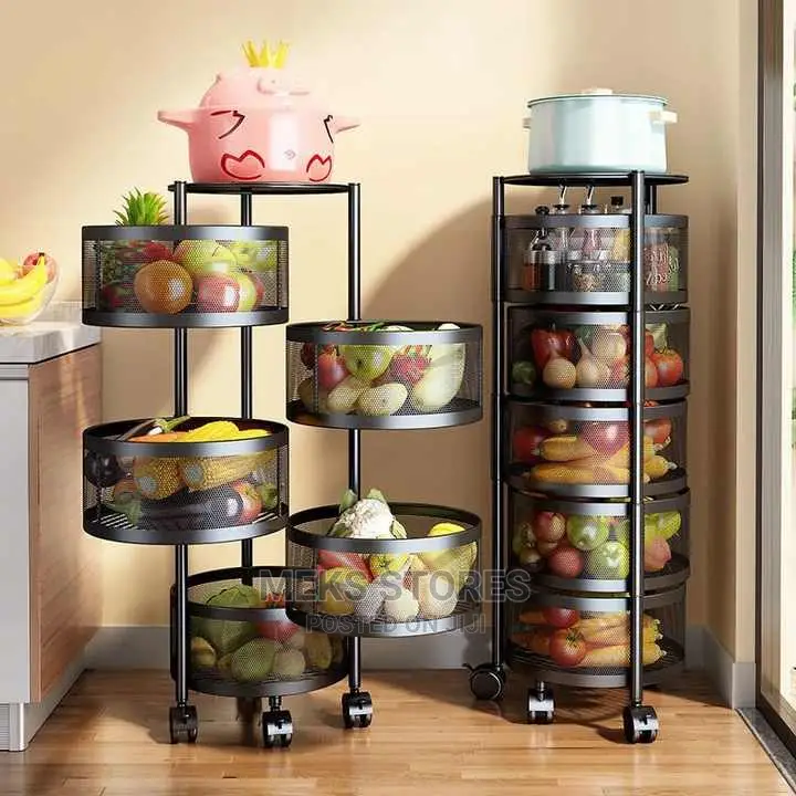 Round Fruit Vegetable Rotatable Rack Basket - 5 Layers