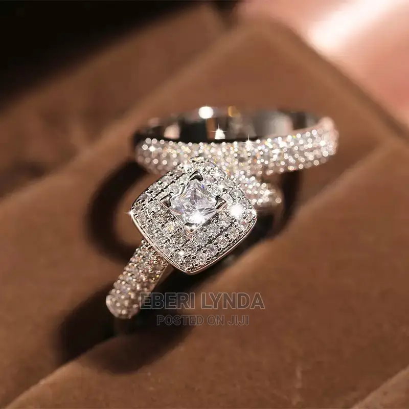 Non Tarnishable Sterling Wedding Ring Set