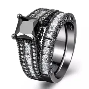 Non Tarnishable Sterling Wedding Ring Set