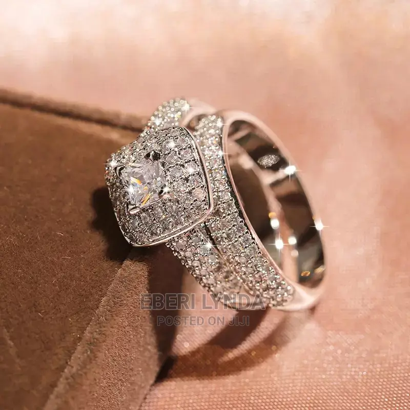 Non Tarnishable Sterling Wedding Ring Set