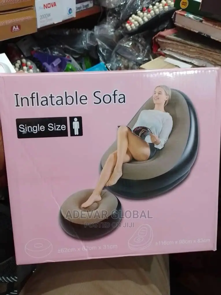 Inflatable Sofa Lounge Chair With Footrest + Electric Pump
