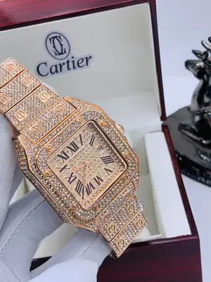 Cartier Ice Stones Rose Gold Wristwatch