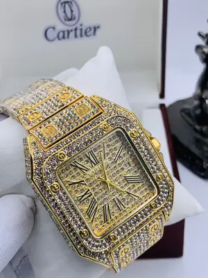 Cartier Ice Stones Gold Wristwatch