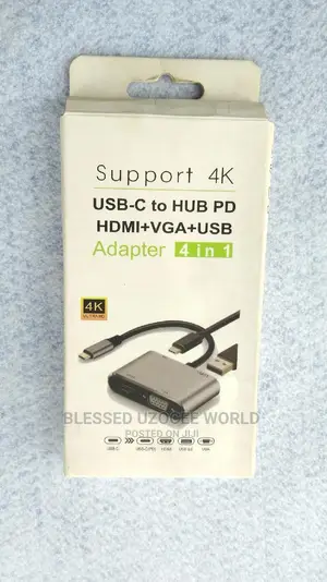USB Type C to Hdmi+Vga+Usb+Usb C Converter/Adapter 4 In1