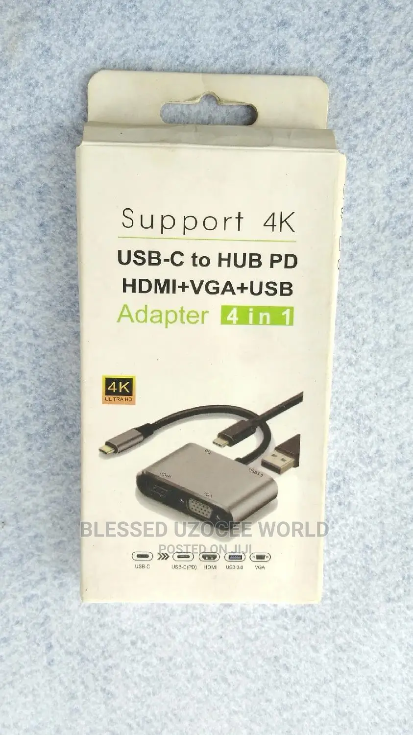 USB Type C to Hdmi+Vga+Usb+Usb C Converter/Adapter 4 In1