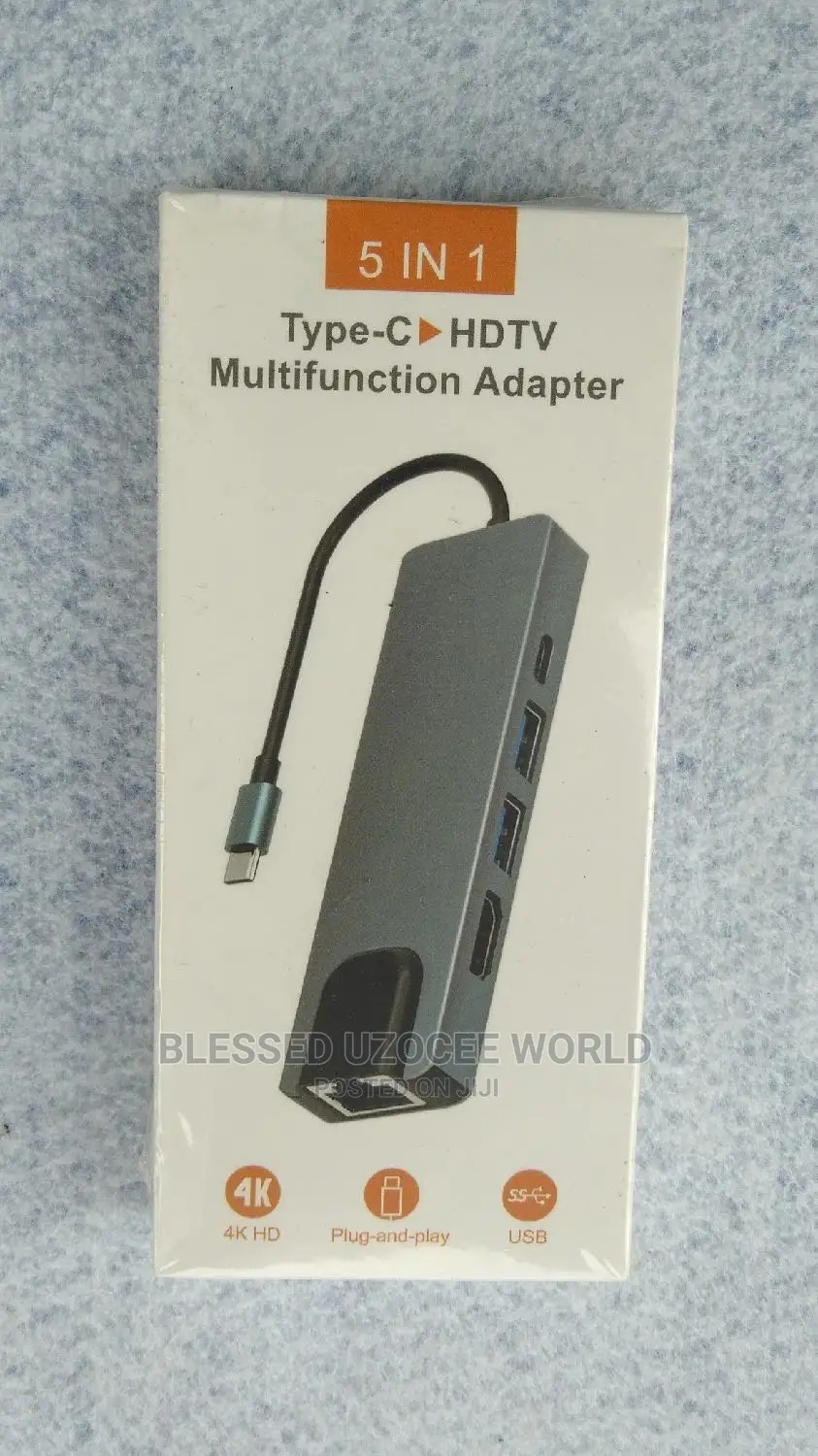 5 In1 USB Type C to Hdmi+ Lan+Usb+Usb C Converter