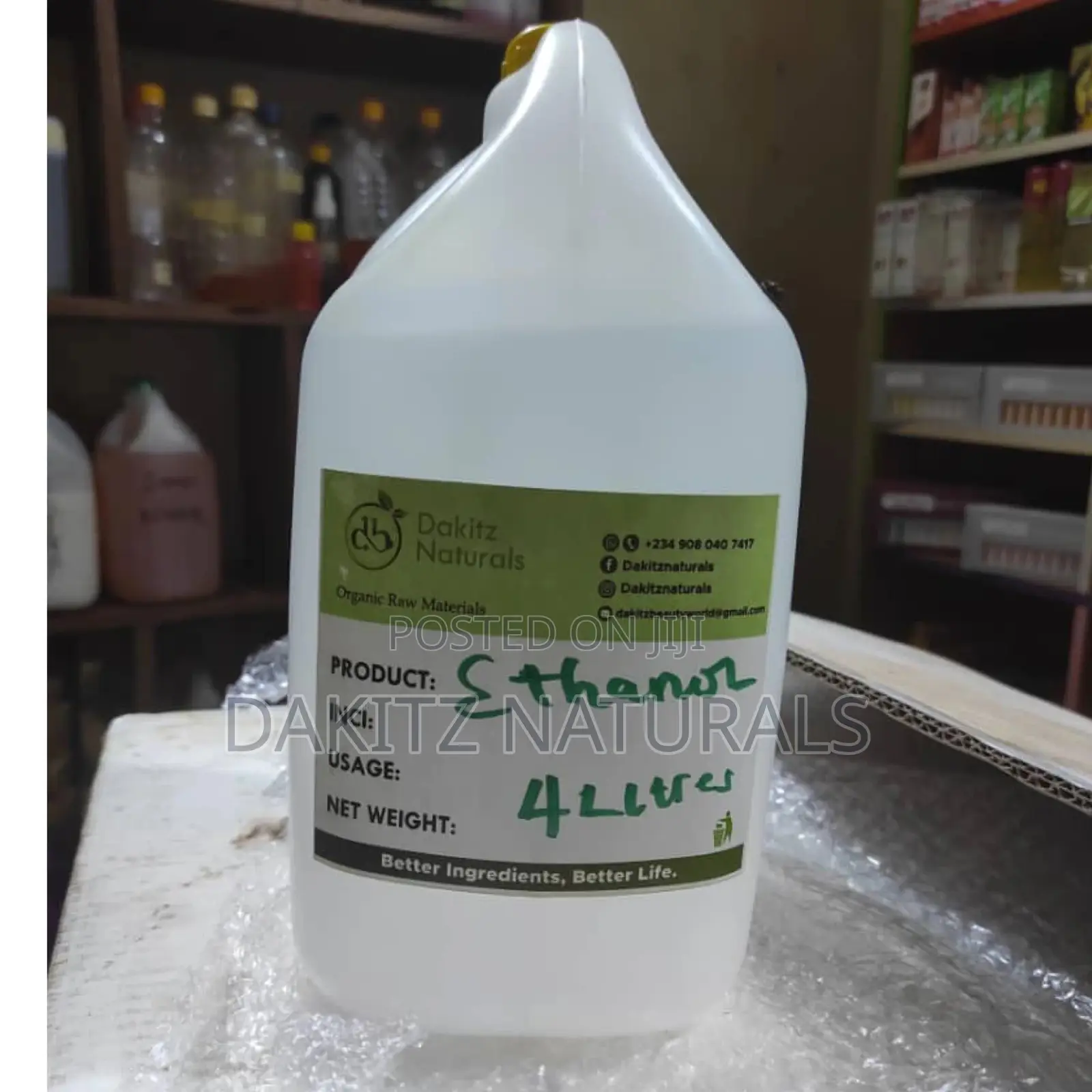 Ethanol (Ethyl Alcohol) Food Grade 1liter