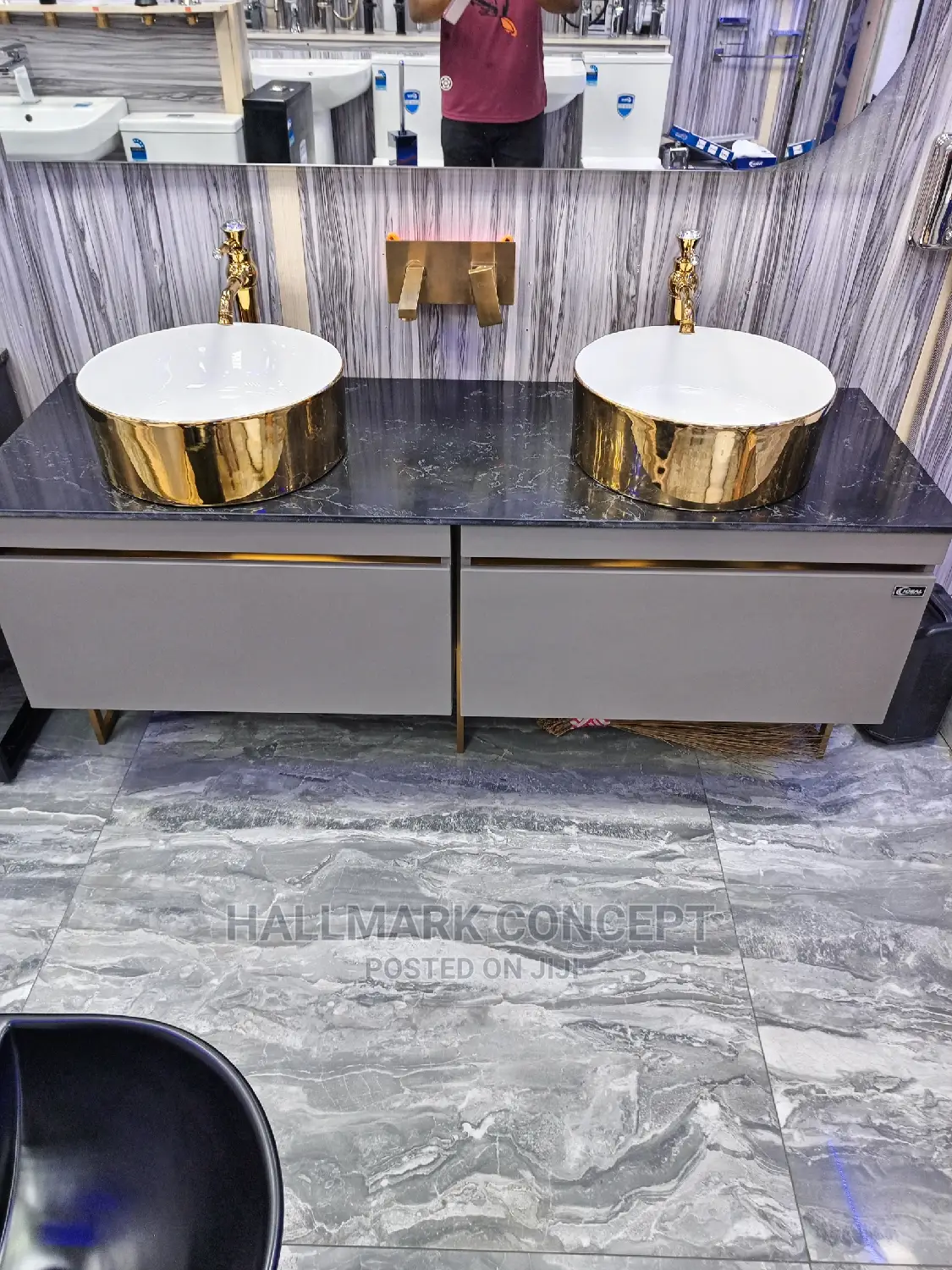 Double Marble Cabinet