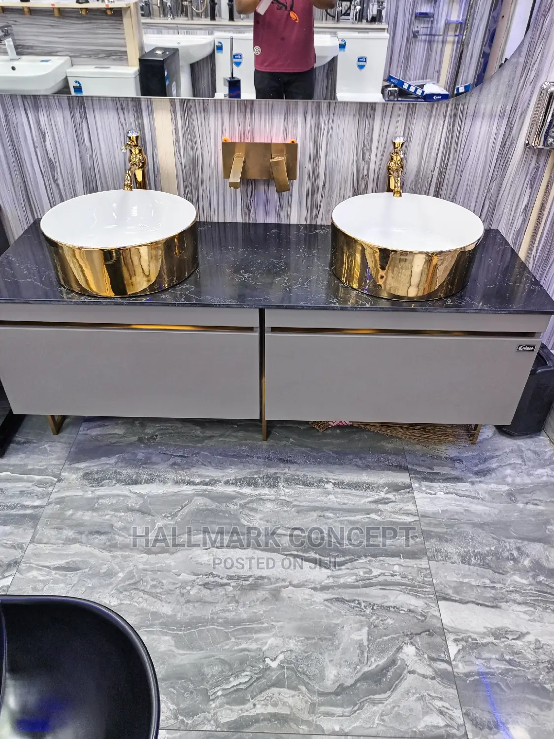 Double Marble Cabinet