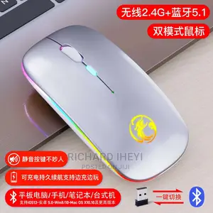 Wireless Mouse Bluetooth RGB Rechargeable Ergonomic Mouse