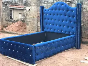 Royal Blue Tufted Bed Frame by Blackdiamond Furniture