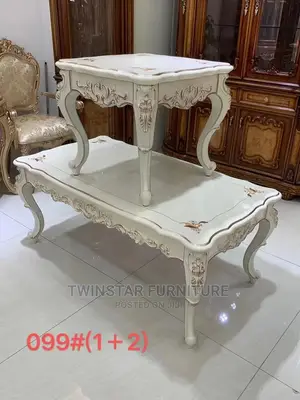 New Modern Royal Wooden Center Table With 2 Side Stools