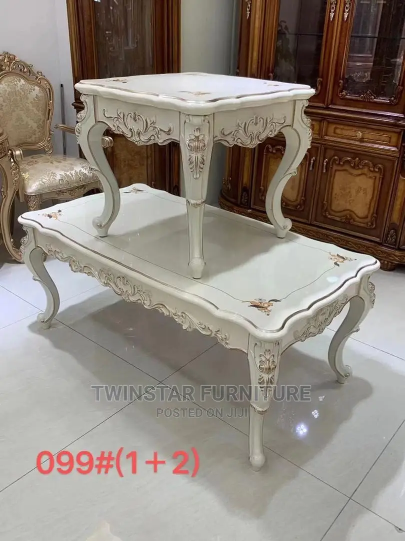New Modern Royal Wooden Center Table With 2 Side Stools