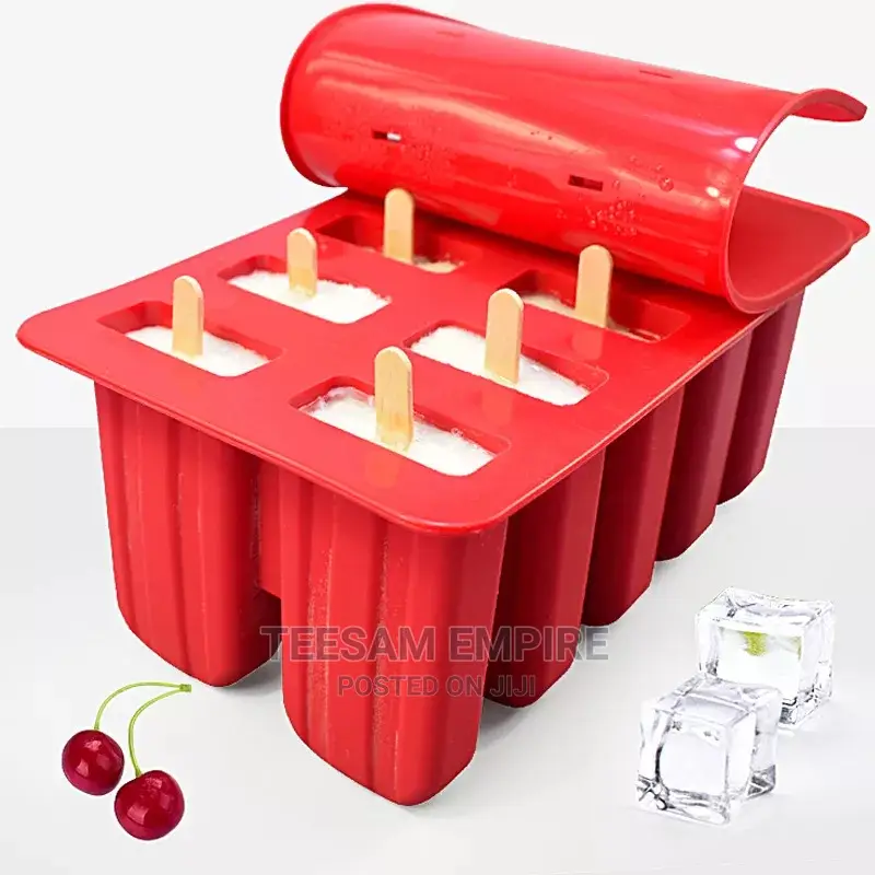 10 Cavity Silicon Popsicle Mould With 50 Sticks
