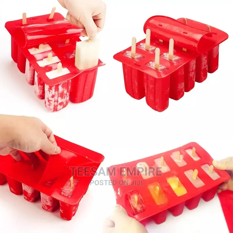 10 Cavity Silicon Popsicle Mould With 50 Sticks
