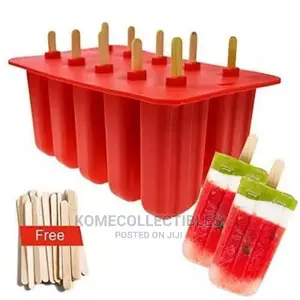 10 Slot Silicon Popsicles Stick Ice Cream Mold