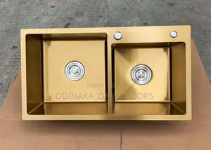 Double Anti Rust Kitchen Sink (Gold)(With Accessories)