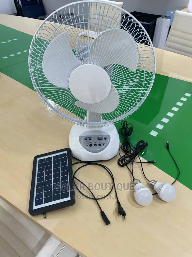 Solar Rechargeable Table Fan With
