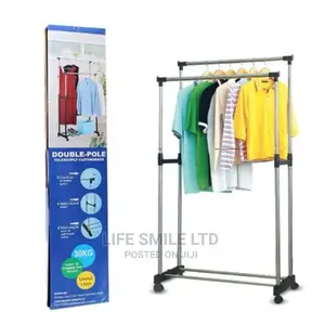 Adjustable Double Pole Stainless Clothes Hanger Drying Rack
