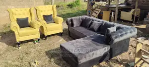 L Shape Fabric Sofa by Blackdiamond Furniture