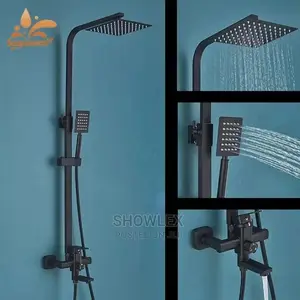 Shower Mixer Set Black Square (304)