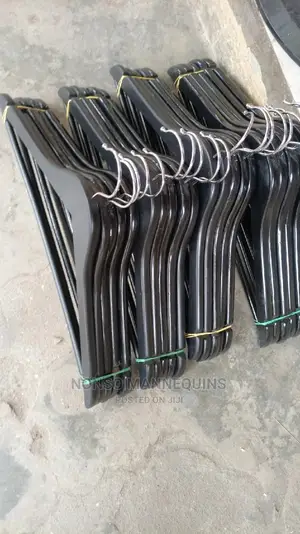 Packs of Black Wooden Clothes Hangers