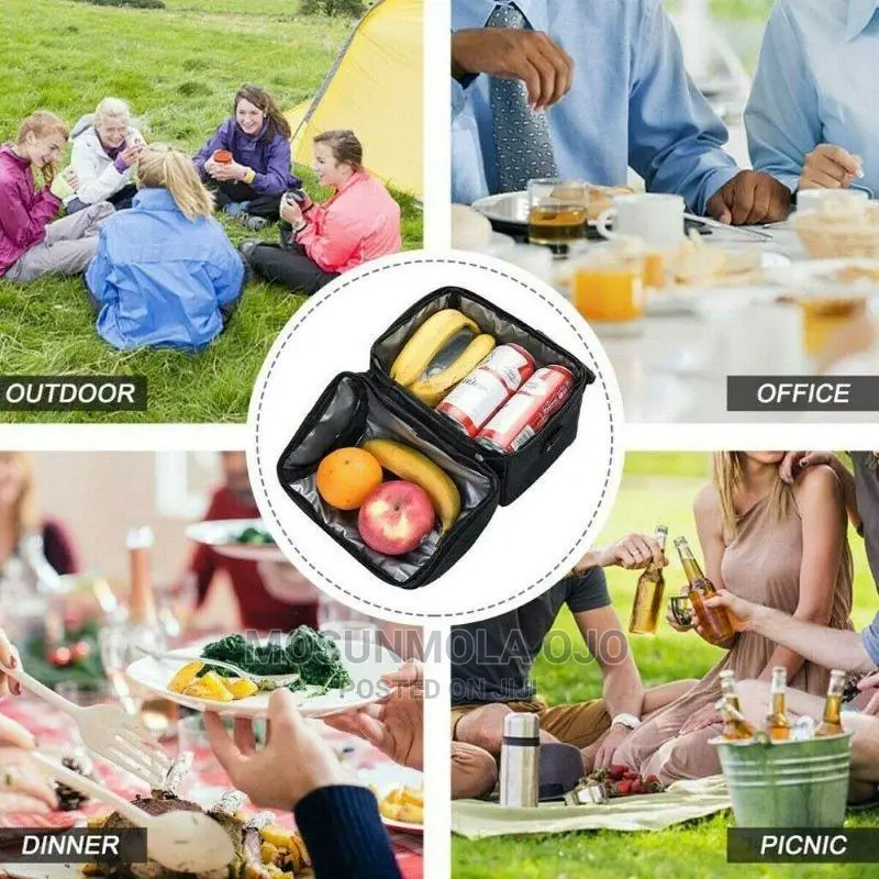 Thickened Double-Layer Lunch Bag - Blue Colour