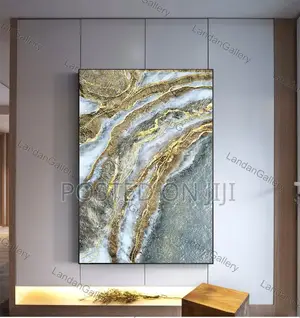 Golden Marble Pattern Abstract Canvas Paintings