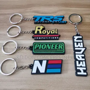 3d Logo Silicone Keyrings Moq:500pcs